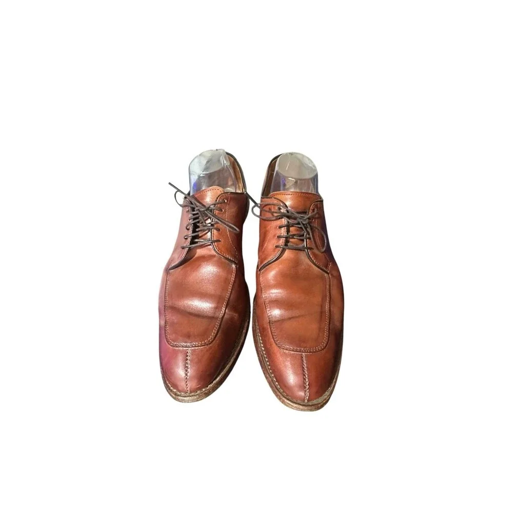 Allen Edmonds Delray Split Toe Chili Brown Leather Dress Shoes Mens Size 10.5 B